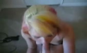 Chick with Multicolored Hair gets a Nice Facial